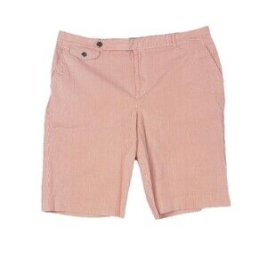 LRL Lauren Ralph Lauren Active Womens Size 16 Seersucker Bermuda Shorts Stripes